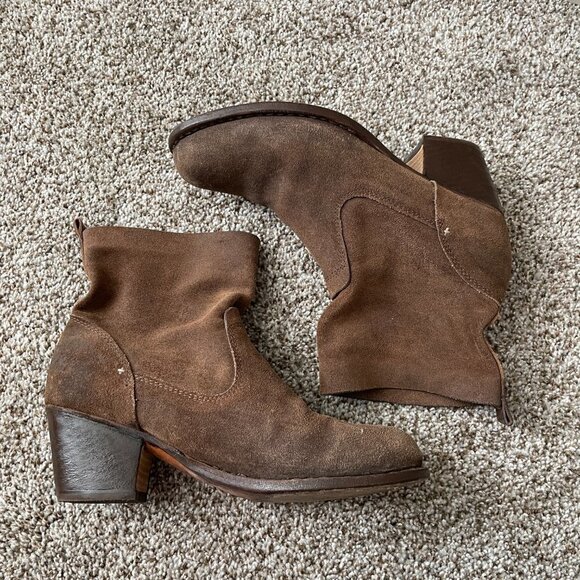 rag and bone | Brown Mercer Suede Slouch Ankle Boots - Size EU 37.5 - Picture 10 of 16